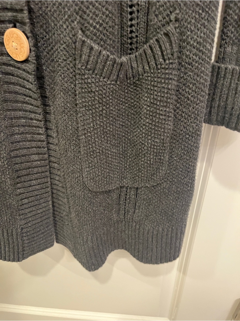 UGG Australia Dark Grey 100% Cotton Cardigan Sweater Size xs / s - Picture 4 of 8